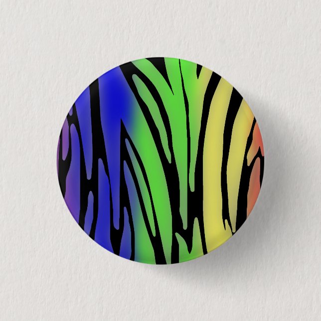 Rainbow Animal Print Button (Front)