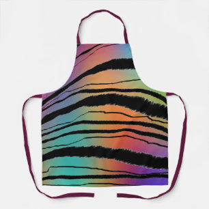 Rainbow Animal Print Chef Kitchen Arts + Crafts  Apron