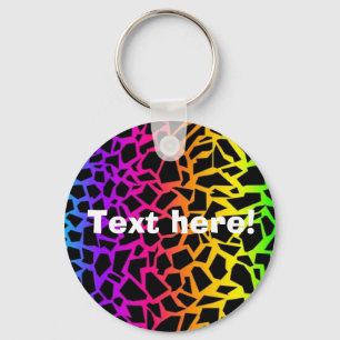 Rainbow animal print keychain