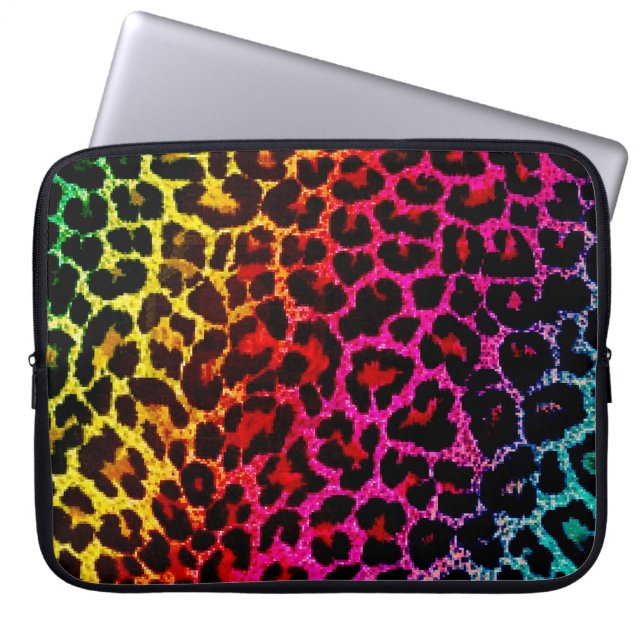 Rainbow Animal Print Laptop bag (Front)