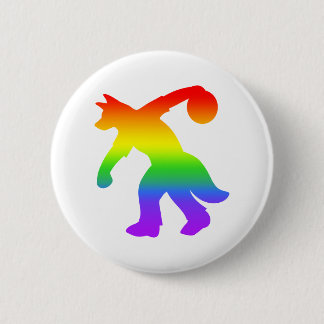 Rainbow Anthropomorphic Canine Bowling Button 0001