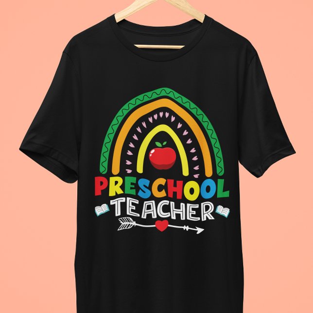 Rainbow & Apple Preschool Teacher Graphic Tri-Blend Shirt (Creator Uploaded)