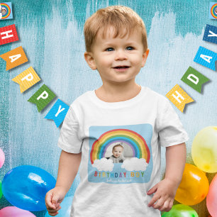 Rainbow Arch Over The Clouds Baby's First Birthday Baby T-Shirt