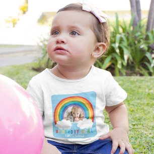 Rainbow Arch Over The Clouds Baby's First Birthday Baby T-Shirt