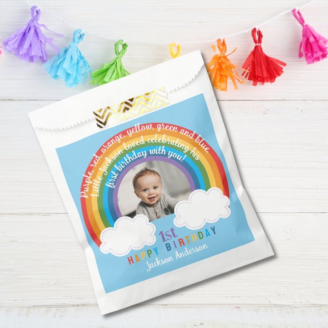Rainbow Arch Over The Clouds Baby's First Birthday Favour Bags (Creator Uploaded)
