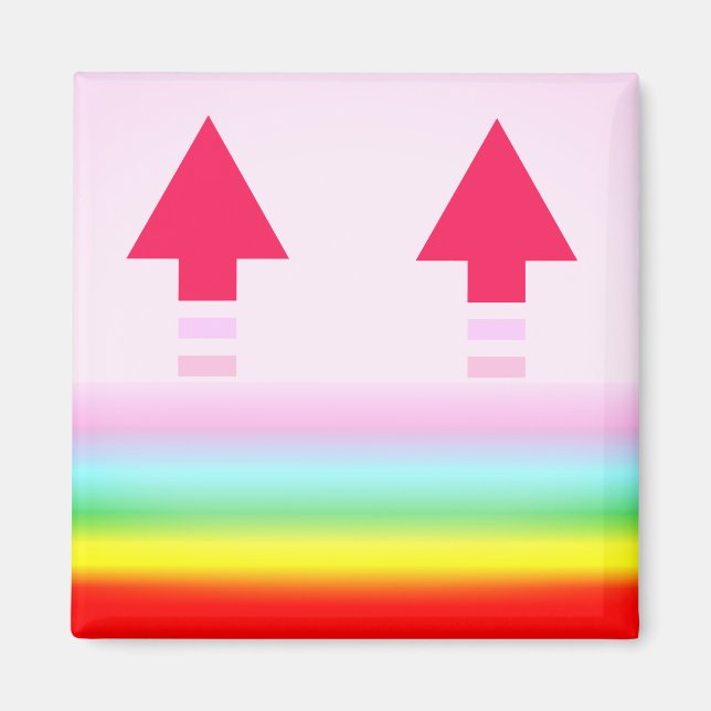 Rainbow Arrows Magnet, Lmán de Flechas del Arco Ir Magnet (Front)