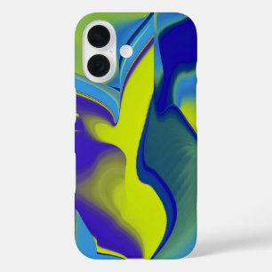 Rainbow Art 3D Abstract in yellow purple green iPhone 16 Case