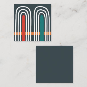 Rainbow art boho design square business card