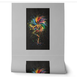 Rainbow Art Dance Ballerina Backdrop Wall Decor