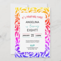 Rainbow Art Painting Birthday Party Girl