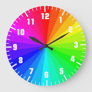 Rainbow art wheel large clock