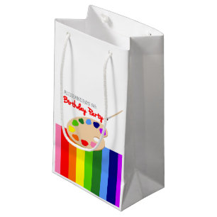 Rainbow Artist Palette Painting Birthday Party Small Gift Bag