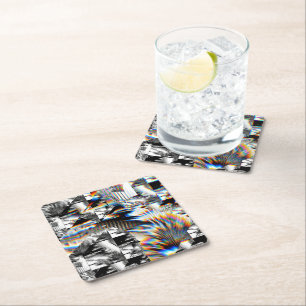 Rainbow Assault Square Paper Coaster