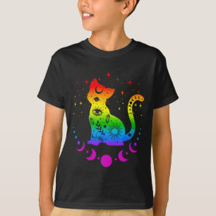 Rainbow Astrology Cat Lgbt Gay Pride Flag T-Shirt