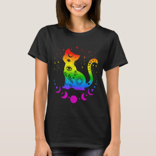 Rainbow Astrology Cat Lgbt Gay Pride Flag T-Shirt