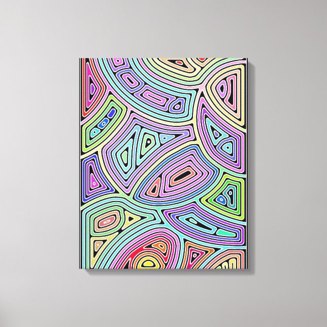 rainbow asymmetrical abstract shapes 2 canvas print (Front)