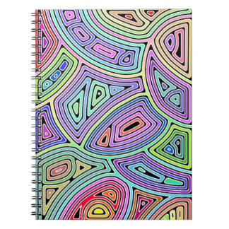 rainbow asymmetrical abstract shapes 2 notebook