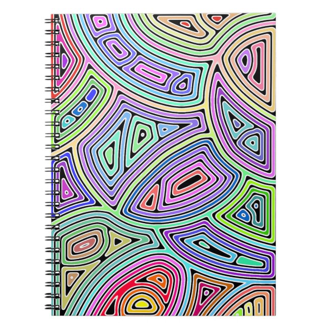 rainbow asymmetrical abstract shapes 2 notebook (Front)