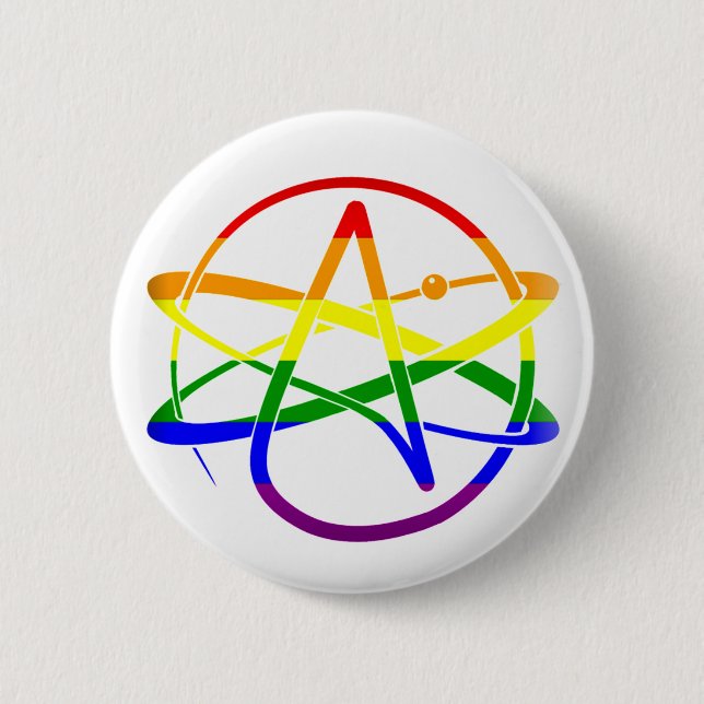 Rainbow Atheist 6 Cm Round Badge (Front)