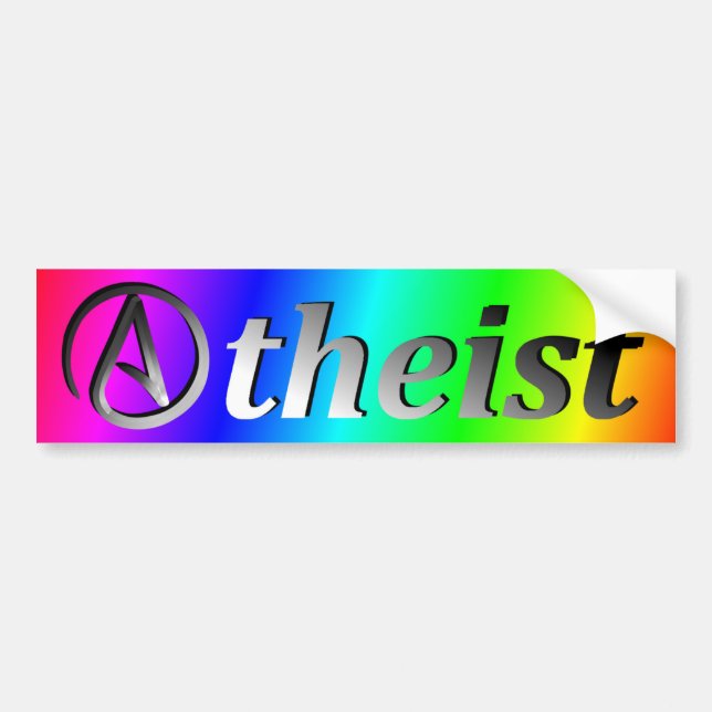 Rainbow Atheist Flag Bumper Sticker (Front)