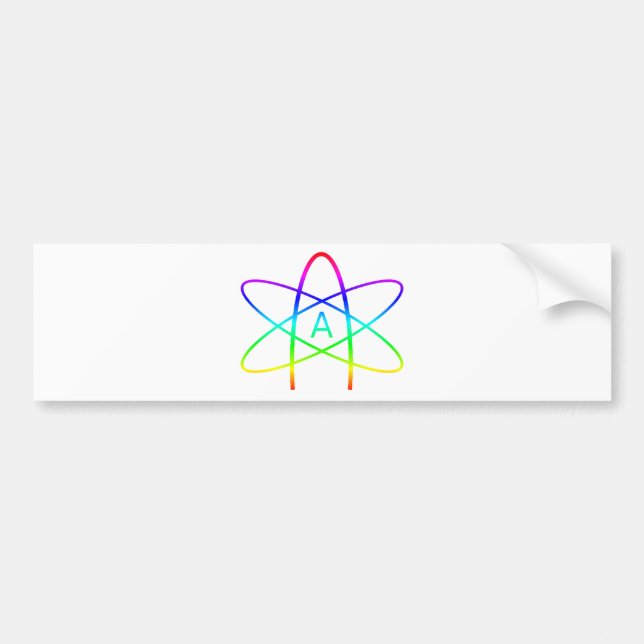 Rainbow Atheist Symbol Bumper Sticker (Front)