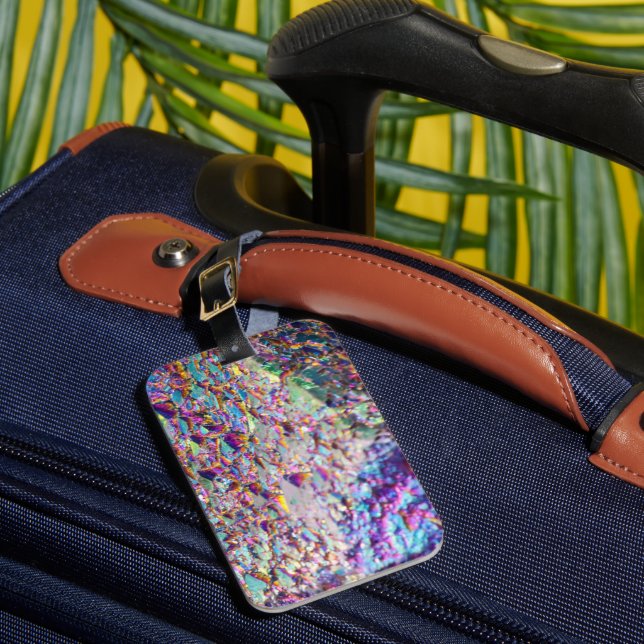 Rainbow Aura Crystals Luggage Tag (Front Insitu 1)