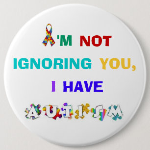Rainbow Autism Awareness Button