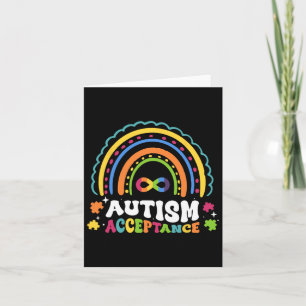Rainbow Autism Infinity Symbol Men Women Autism Aw Card