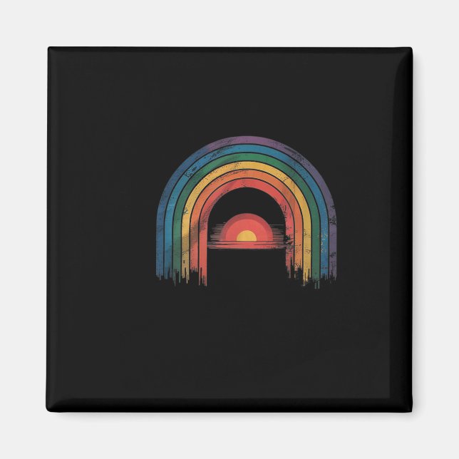 Rainbow Awareness Ally Vintage  Magnet (Front)