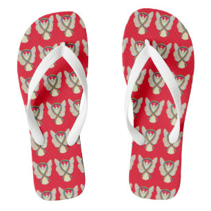 Rainbow Awareness Ribbon Angel Custom Flip Flops