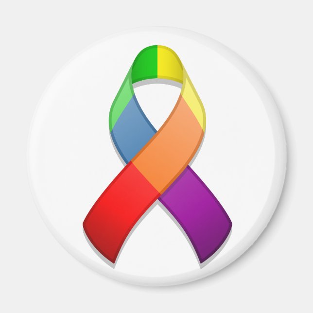 Rainbow Awareness Ribbon II Magnet (Front)