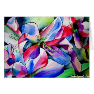 Rainbow Azalea flower original watercolor painting