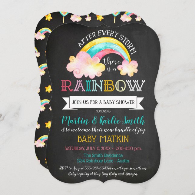 Rainbow Baby After The Storm Baby Shower Invitation (Front/Back)