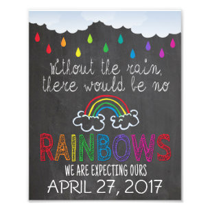 Rainbow Baby Announcement Photo Prop Sign, 8 x 10 Print