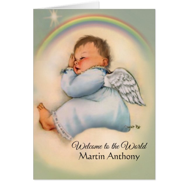 Rainbow Baby Boy Angel Religious Scripture Verse (Front)