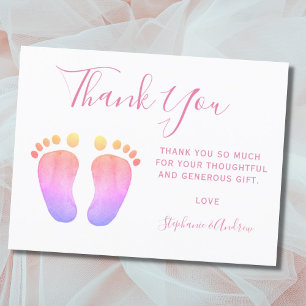 Rainbow Baby Feet Baby Shower Thank You  Postcard