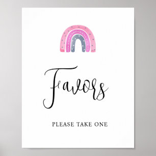 Rainbow Baby Girl Favors Baby Shower Sign