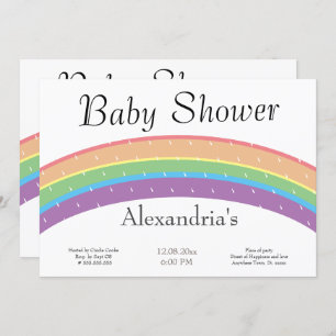 Rainbow Baby Girl or boy Baby shower party Invitation