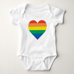 Rainbow Baby Heart Baby Bodysuit