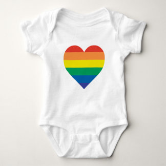 Rainbow Baby Heart Baby Bodysuit
