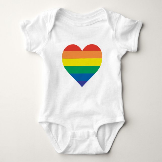 Rainbow Baby Heart Baby Bodysuit (Front)