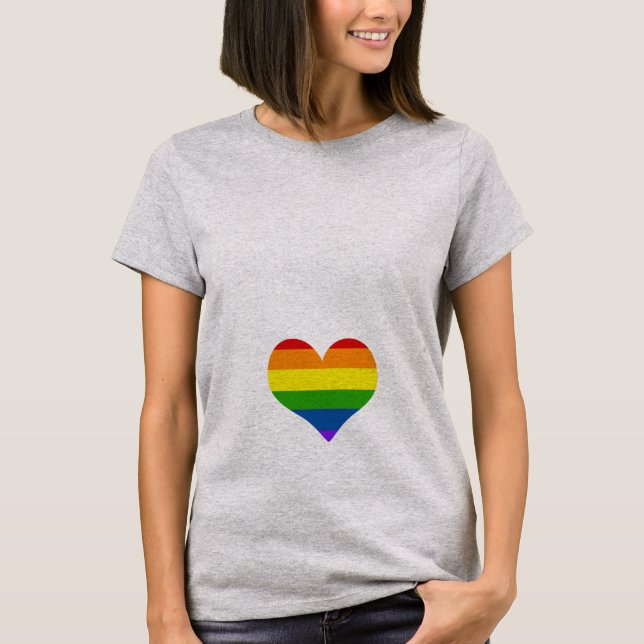 Rainbow Baby Heart Maternity Shirt (Front)