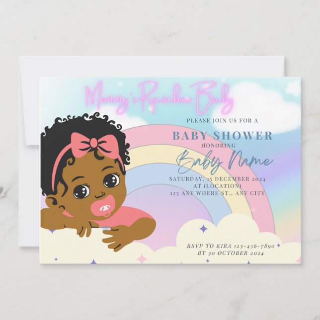 Rainbow Baby  Invitation (Front)