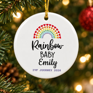 Rainbow Baby IVF journey personalised christmas Ceramic Tree Decoration