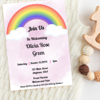 Rainbow Baby (Pink) Shower Invitation