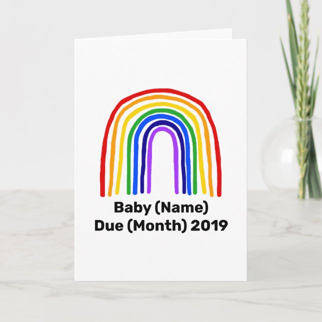 Rainbow Baby Pregnancy Announcement Card (Front)