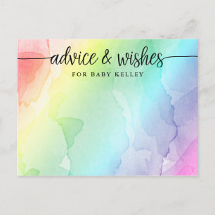 Rainbow Baby Shower Advice and Wishes Card