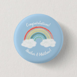 Rainbow Baby Shower Blue Boy 3 Cm Round Badge