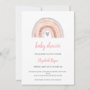 Rainbow Baby Shower Book Request Diaper Raffle Invitation