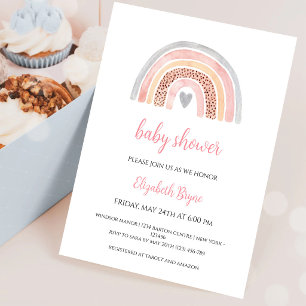 Rainbow Baby Shower Book Request Diaper Raffle Invitation
